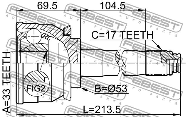 ШРУС 0610-007 0610-007 FEBEST