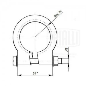 Хомут глушителя кольцевой 54мм. ECLP 54 TRIALLI