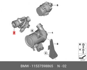 термостат!\ BMW/F22/F23/F30/F32/F33/F34/F36/F15/F16 11 53 7 598 865 BMW