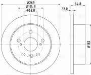 Диск торм. Toyota Camry (01-)/Lexus ES (01-) зад. d=269 (окраш.) (DF 190302)  2ш DF190302 TRIALLI