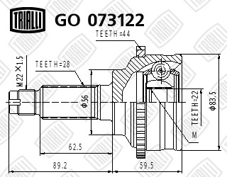 KIA SPECTRA (2001-2011) С ABS GO 073122 TRIALLI