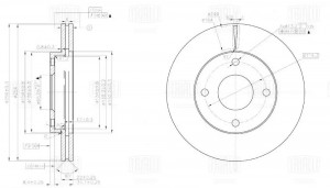 Диск торм. Chery Bonus (11-)/Chery Very (11-) перед. d=256 (окраш.) (DF 051314)  DF051314 TRIALLI