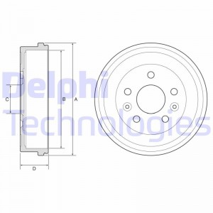 BF597 барабан тормозной!\ Renault Duster/Kaptur/Arkana 11> BF597 DELPHI