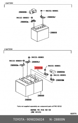 Клемма аккумулятора 90982-06024 90982-06024 TOYOTA