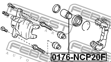Поршень суппорта передний TOYOTA YARIS (FRP) SCP1#,NLP10 99-05 0176-NCP20F 0176-NCP20F FEBEST