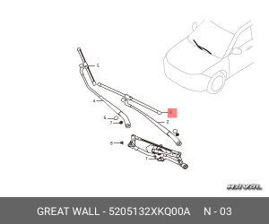 Щетка стеклоочистителя HAVAL F7 600мм левая OE 5205132XKQ00A GREAT WALL