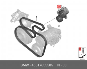 Винт ISA !M10x35-8.8-ZNS3 \BMW 1' F20, LCI, F21, 2' F22, 3' E90, E91, E92, E93,  46 51 7 655 585 BMW