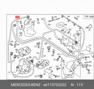 трубка топливная!\ MB Sprinter A6110702032 MERCEDES BENZ