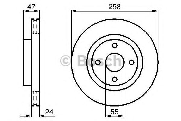 Диск тормозной MAZDA 323 (98-04) передний (1шт.) BOSCH 0 986 478 989 BOSCH