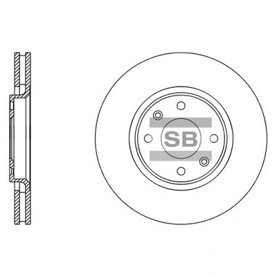 Диск тормозной CITROEN BERLINGO +ESP/C5/C4/PEUGEOT 207 05/307 05 передний SD5003 SD5003 SANGSIN