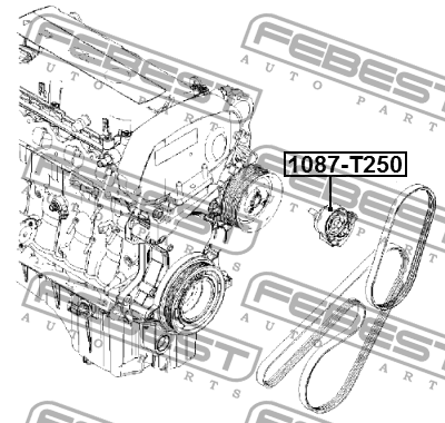 Ролик натяжной CHEVROLET AVEO (T250/T255) 2009-2013 1087-T250 1087-T250 FEBEST