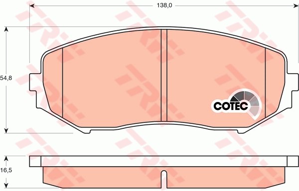 Колодки передние SUZUKI GRAND VITARA II GDB3443 GDB3443 TRW