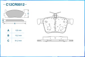 Тормозные колодки задние Low Metallic C12CR0012 C12CR0012 CWORKS