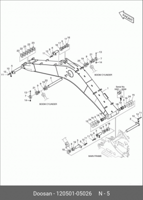 120501-05026 Палец стрела-рукоять 120501-05026 DOOSAN