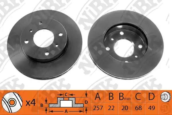 Диск тормозной передний NISSAN ALMERA CLASSIC/N16/PRIMERA P10/P11 R14 RN1039 RN1039 NIBK
