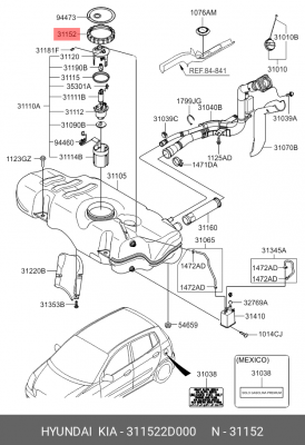 H COVER-FUEL PUMP PLATE 311522D000 HYUNDAI