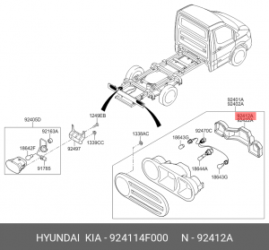 Крышка HYUNDAI Porter 2 фонаря заднего левого OE 924114F000 HYUNDAI KIA