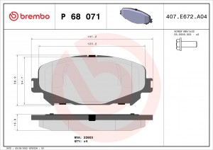 Колодки тормозные дисковые P68071 P68071 BREMBO