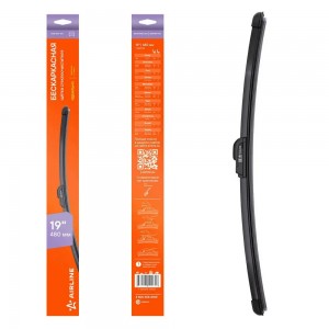Щетка стеклоочистителя 475мм 19 бескаркасная, 1 адаптеркрючок 9х3 AWB-BKP-475 AWB-BKP-475 AIRLINE