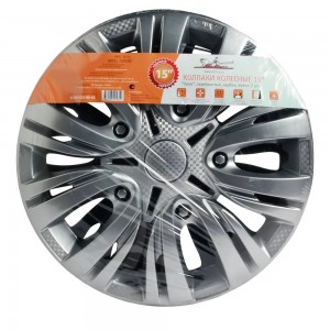 Колпаки колесные декоративные R15 серебро "AIRLINE" Лион(2 шт.) AWCC-15-01 AIRLINE