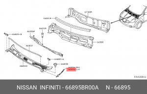 Накладка переднего крыла LH 66895-BR00A 66895-BR00A NISSAN