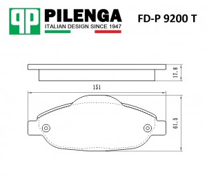 Колодки тормозные дисковые (усиленные) Peugeot 308,3008 1611140480 FD-P9200T FDP9200T PILENGA
