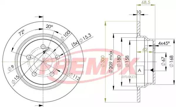 диск тормозной задний!\ MB W211 2.0-3.2CDi 03> BD0413 FREMAX