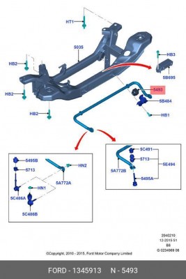 втулка стабилизатора заднего!\ Ford Focus C-Max 1.6-2.0TDCi 03-07 1 345 913 FORD