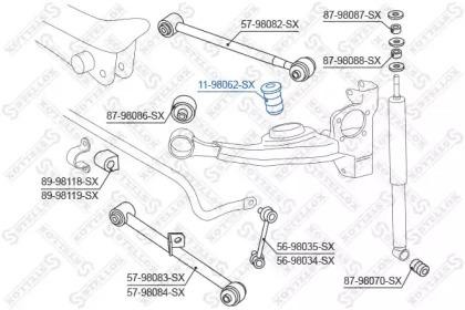 отбойник рычага продольн. заднего подв!\ Toyota RAV 4 ACA2#/CLA2#/ZCA2# 00> 11-98062-SX STELLOX