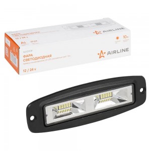 Фара светодиодная прямоугольная врезная 20LED, рассеянный свет, 10Вт, 186х60х36м ALED038 AIRLINE