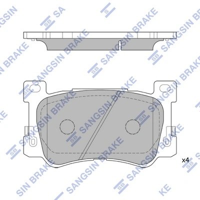 Колодки тормозные HYUNDAI Genesis (16-) дисковые передние (4шт.) SANGSIN SP1955 SANGSIN