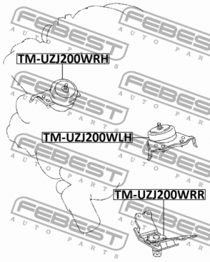 ПОДУШКА ДВИГАТЕЛЯ ЗАДНЯЯ подходит для TOYOTA LAND CRUISER URJ202,UZJ200,VDJ200 2 TM-UZJ200WRR FEBEST