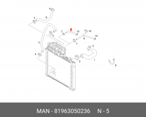 Колено шланга 41G10/10-42/20/427-MAN334- 81963050236 MAN