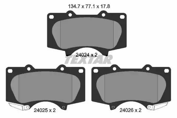 Колодки тормозные MITSUBISHI Pajero 4 (07-) TOYOTA Land Cruiser Prado (03-) пере 2402401 TEXTAR