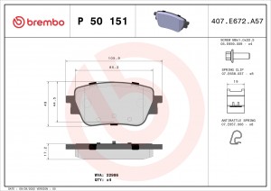 Колодки тормозные дисковые P50151 P50151 BREMBO