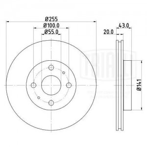 Диск тормозной передний d=255 DF 190206 TRIALLI