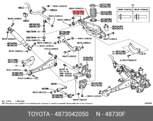 рычаг задний правый! под пружину\ Toyota RAV4 2.0/2.2D-4D 06> 48730-42050 TOYOTA