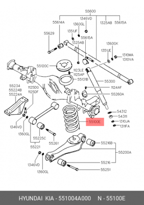 ПРУЖИНА ПОДВЕСКИ 55100-4A000 551004A000 HYUNDAI KIA