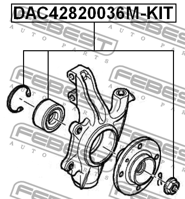 Подшипник ступицы DAC42820036M-KIT DAC42820036M-KIT FEBEST