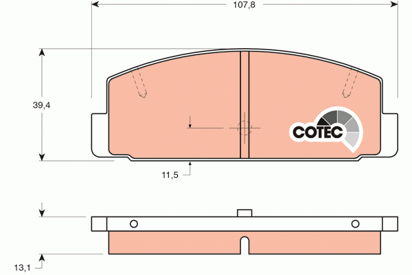 Колодки тормозные MAZDA 626 задние (4шт.) TRW GDB3088 TRW