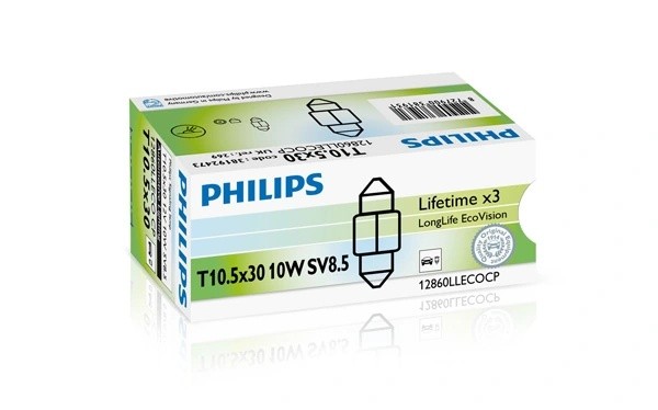 Лампа 12V C10W SV8.5-8 30мм Long Life Eco Vision PHILIPS 12860LLECOCP PHILIPS
