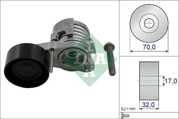 Натяжитель ремня BMW 523i, 528i, 530i F10, 730i F01, 28i X3 F25 534043210 534 0432 10 INA