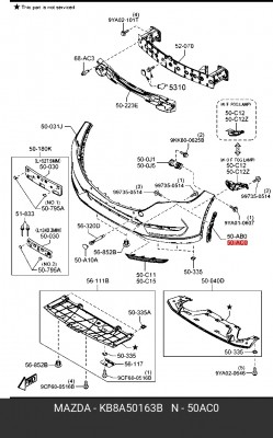 Кронштейн бампера MAZDA CX-5 переднего левый OE KB8A50163B MAZDA