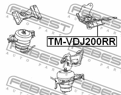 Опора двигателя задняя TOYOTA LAND CRUISER 200 2007- TM-VDJ200RR TM-VDJ200RR FEBEST