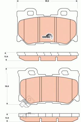 Колодки задние INFINITI FX, G, QX70 GDB3515 GDB3515 TRW