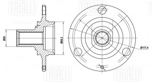 Ступица Лада 1111 (3 отверстия R12) (перед.) (MR 0113) MR 0113 TRIALLI