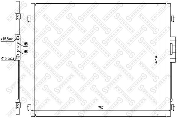 радиатор конд.\ Chrysler Voyager 2.4/3.3/3.8 00> 10-45186-SX STELLOX