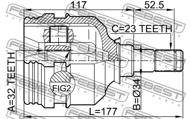 ШРУС 0111-190UKP 0111-190UKP FEBEST