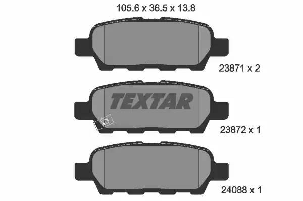 Колодки тормозные NISSAN X-Trail,Qashqai,Murano INFINITI FX35,45 задние (4шт.) T 2387101 TEXTAR