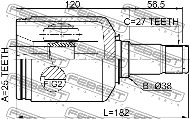 ШРУС внутренний левый 1611-169CVTLH 1611-169CVTLH FEBEST
